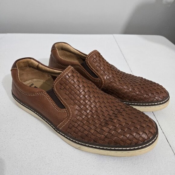 Johnston & Murphy Mens McGuffey Brown Woven Slip-On Shoes Sz 8.5M Leather Preppy main image 10